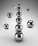 Carefully balanced spheres. Balance and stability concept