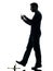 Careless man walking silhouette