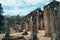 Careless ruins of Ankgor thom in Cambodia on a summer`s day