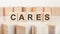 Cares word made with building blocks, concept