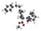 Carfentanil carfentanyl synthetic opioid drug molecule. 3D rendering. Atoms are represented as spheres with conventional color.