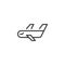 Cargo airplane line icon