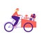 Cargo bike vector illustration