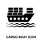 Cargo Boat icon vector isolated on white background, logo concept of Cargo Boat sign on transparent background, black filled