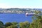 Cargo boat passing through the Bosphorus Strait. Hidiv KasrÄ±, Beykoz