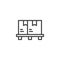 Cargo boxes pallet line icon