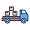 Cargo, boxes, transport, pickup fully editable vector icon