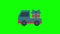 cargo carrying car icon Animation. Vehicle loop animation with alpha channel, green screen
