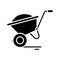 Cargo cart black icon, concept illustration, vector flat symbol, glyph sign.