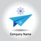 Cargo Company logo design in blue paper plane design