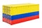 Cargo container with Columbian flag, 3d rendering