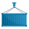 Cargo container crane icon, cartoon style