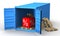 Cargo container filled with percent discoun
