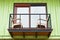 Cargo container home balcony.