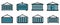 Cargo container icons vector flat
