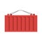 Cargo container red isolated. ISO-container. metal box intended