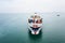 cargo container ship sailing in sea import and export business and industry logistic goods transportation of international by