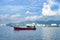 Cargo container ships, marine transportation