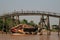 Cargo of corn down the Mekong River Vietnam