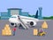 Cargo delivery service airplane illustration