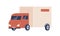 Cargo delivery truck. Commercial vehicle for goods delivering and shipping. Road transport. Lorry with cabin and trailer