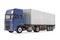 Cargo delivery vehicle truck with aluminum trailer