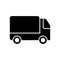 Cargo Fast Delivery Service Black Silhouette Icon. Freight Van Transport Courier Simple Symbol. Deliver Lorry