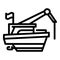 Cargo fishing boat icon, outline style