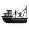 Cargo fishing boat icon simple vector. Fish ship