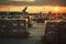 Cargo flights being grounded at an airport, world of air cargo transportation, Generative AI