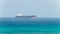 Cargo freight ship in the caribbean sea. Freight Transportation.