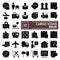 Cargo glyph icon set, delivery symbols collection, vector sketches, logo illustrations, shipping signs solid pictograms