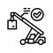 cargo handling logistic manager line icon vector illustration