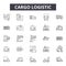 Cargo logistic line icons, signs, vector set, outline illustration concept