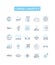 Cargo logistics vector line icons set. Shipping, tracking, distribution, management, scheduling, planning