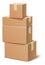 Cargo package stack. Sealed cardboard boxes in realistic style