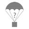 Cargo parachute hatched question mark icon