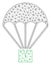 Cargo Parachute Polygonal Frame Vector Mesh Illustration