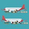 Cargo plane transportation and Loading at airport. concept Vector illustration