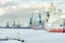 Cargo port on a frozen river