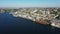 The cargo port in Kherson city aerial view