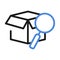 Cargo scanning vector thin line icon. Inventory control Vector illustration