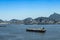 Cargo ship arrives at Guanabara Bay in the city of Rio de Janeiro, Brazil.