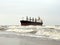 Cargo ship in Baltic sea near Klaipeda port, Lithuania