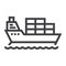 Cargo ship line icon, logistic and delivery