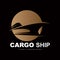 Cargo Ship Logo, Fast Cargo Ship Vector, Sailboat, Design For Ship Manufacturing Company, Waterway Sailing, Marine Vehicles,