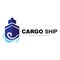 Cargo Ship Logo, Fast Cargo Ship Vector, Sailboat, Design For Ship Manufacturing Company, Waterway Sailing, Marine Vehicles,