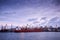 Cargo ship in port. large container ship docked