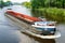 Cargo ship on a river