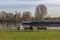 Cargo ship on the River Main, Frankfurt, Germany